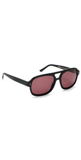 Illesteva Illesteva Memphis 57 Sunglasses Black w/ Plum One