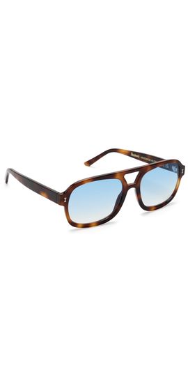Illesteva Illesteva Memphis 57 Sunglasses Havana w/ Blue Gradient One