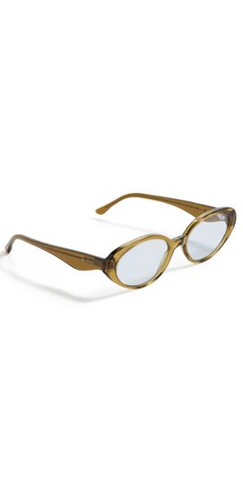 Illesteva Illesteva Sheila Sunglasses Moss/Light Blue Flat One