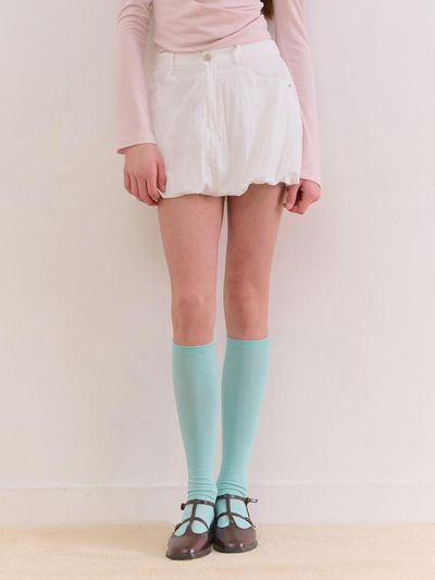 ILLUSELLE PUMPKIN MINI SKIRT [WHITE]