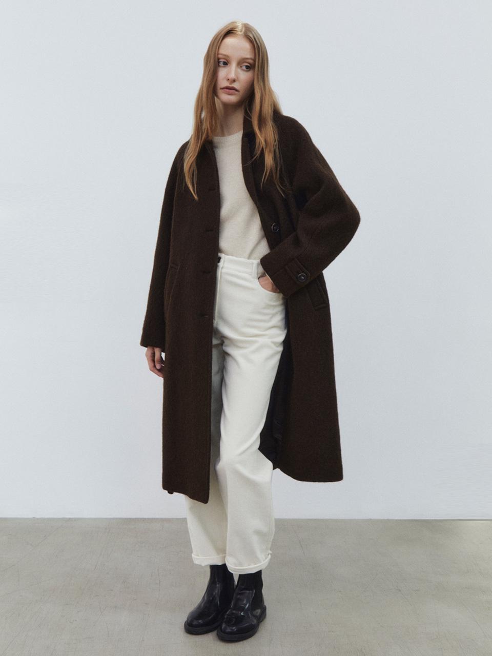ILOIL blend balmacaan coat - brown