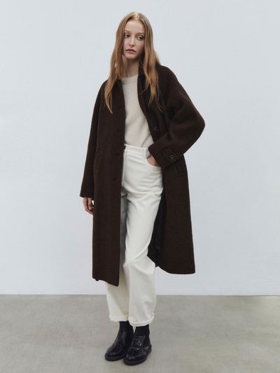 ILOIL blend balmacaan coat - brown