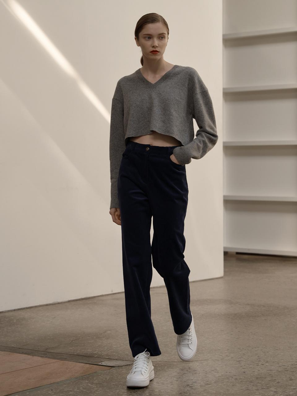 ILOIL corduroy straight pants - blue