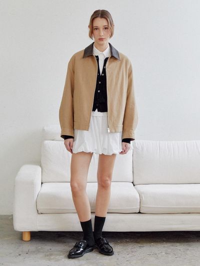 ILOIL padded bomber jacket - beige