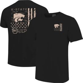 IMAGE ONE IMAGE ONE Men's Black Kansas State Wildcats Comfort Colors OHT Camo Overlay T-Shirt 