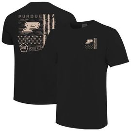 IMAGE ONE IMAGE ONE Men's Black Purdue Boilermakers Comfort Colors OHT Camo Overlay T-Shirt 