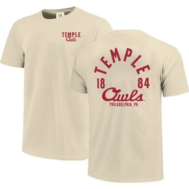 IMAGE ONE IMAGE ONE Men's Cream Temple Owls Comfort Colors Mascot Overlay T-Shirt 