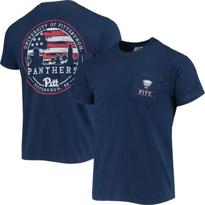 IMAGE ONE IMAGE ONE Men's Navy Pitt Panthers Campus Americana T-Shirt 