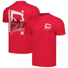IMAGE ONE IMAGE ONE Unisex Scarlet Nebraska Huskers Hyper Local Farming Flag Skyline T-Shirt 