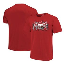 IMAGE ONE IMAGE ONE Women's Red Texas Tech Red Raiders Comfort Colors Campus Drawing Mom T-Shirt 