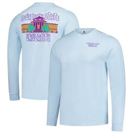 IMAGE ONE Men's Image One Light Blue LSU Tigers Frosted Dreams Comfort Colors Long Sleeve T-Shirt 