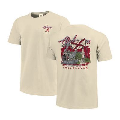 IMAGE ONE Men's Image One Natural Alabama Crimson Tide Comfort Colors Hand-Drawn Campus Stack T-Shirt 