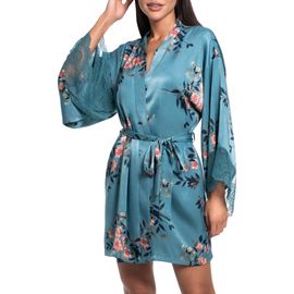 In Bloom by Jonquil In Bloom by Jonquil Carlie Floral Satin Wrap Robe