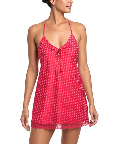 In Bloom By Jonquil In Bloom by Jonquil Heart Print Satin Chemise