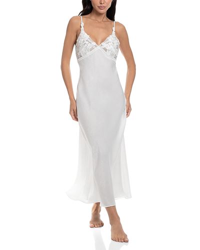 In Bloom By Jonquil In Bloom by Jonquil Lace Embellished Shimmer Satin Nightgown