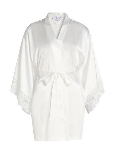 In Bloom Women's Lorena Lace-Trim Satin Robe