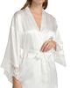In Bloom Women's Lorena Lace-Trim Satin Robe - 6