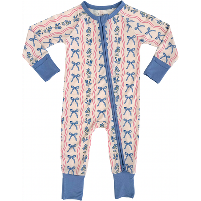 In My Jammers In My Jammers Amelia Bow Zipper Romper