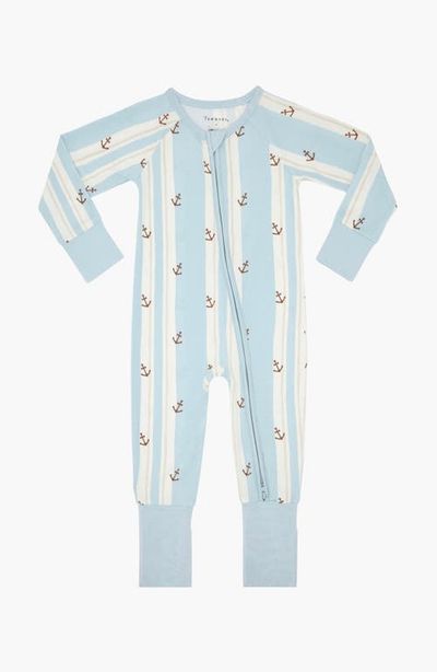 In My Jammers In My Jammers Anchored Stripe Zipper Romper 