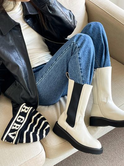 IN THE STAR IS_221412 Middle Platform Chelsea Boots (2colors)
