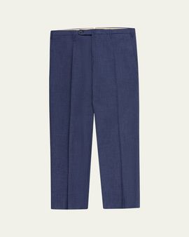 Incotex Men's Wool, Silk and Linen Slim Trousers