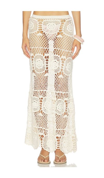 Indah Indah Allegra Solid Flower Maxi Skirt