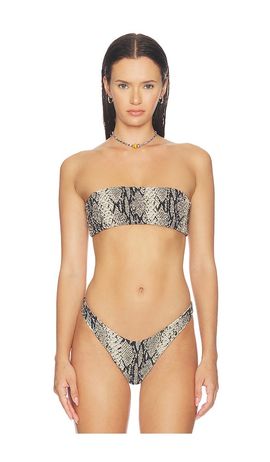 Indah Indah Hall Printed Bandeau Bikini Top