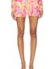 Indah Indah Leo Printed Crossover Gathered Band Mini Skirt - 1