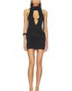 Indah Indah Pamela Deep Cowl Halter Neck Mini Dress - 1
