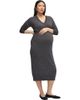 Ingrid & Isabel® Ingrid & Isabel® Cozy V-Neck Side Tie Sweater Midi Maternity Dress - 1