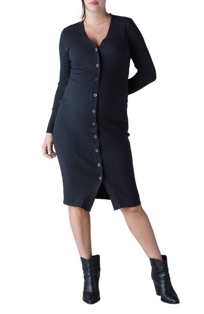 Ingrid & Isabel® Ingrid & Isabel® Rib Button-Up Long Sleeve Maternity Sweater Dress