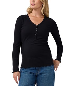 Ingrid & Isabel Ingrid & Isabel Rib Maternity & Nursing Henley Top
