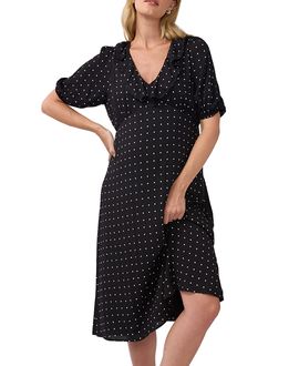 Ingrid & Isabel Ingrid & Isabel Ruffle V-Neck Maternity Midi Dress