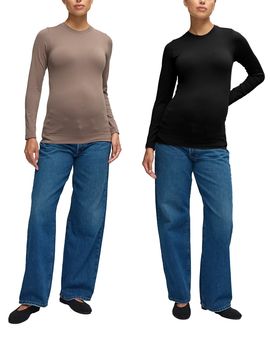 Ingrid & Isabel Ingrid & Isabel Seamless Maternity Rib Long Sleeve Crew Tee 2-Pack