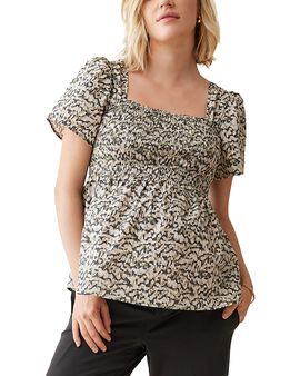 Ingrid & Isabel Ingrid & Isabel Short Sleeve Smocked Top