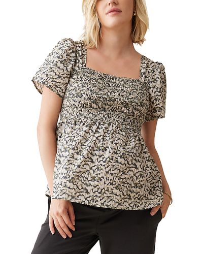 Ingrid & Isabel Ingrid & Isabel Short Sleeve Smocked Top