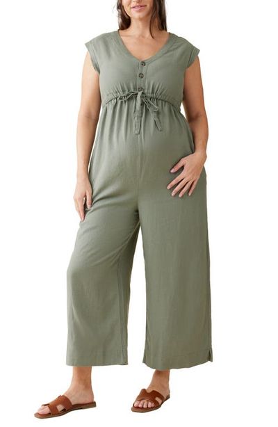 Ingrid & Isabel® Ingrid & Isabel® Sleeveless Linen Blend Maternity Jumpsuit