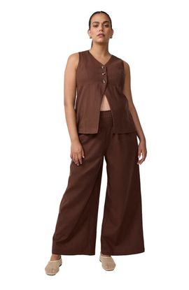 Ingrid & Isabel Ingrid & Isabel Smocked Linen Wide Leg Pant