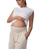 Ingrid & Isabel® Ingrid & Isabel® Smocked Wide Leg Striped Linen Maternity Short - 4