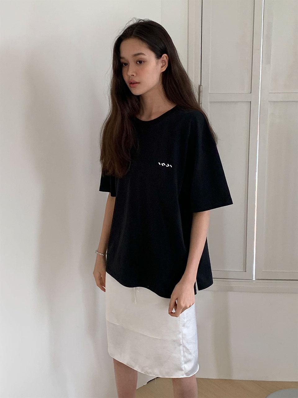 INJIACTIVE Cotton Oversized T-Shirt Black