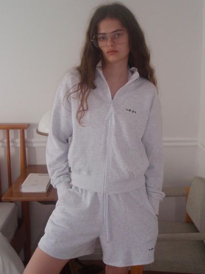 INJIACTIVE Funnel Full-Zip Sweatshirt_Light Gray