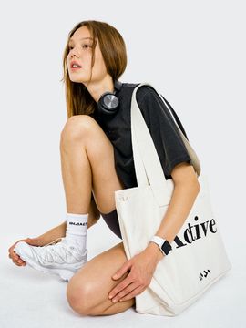 INJIACTIVE INJIACTIVE Tote Bag_Cream