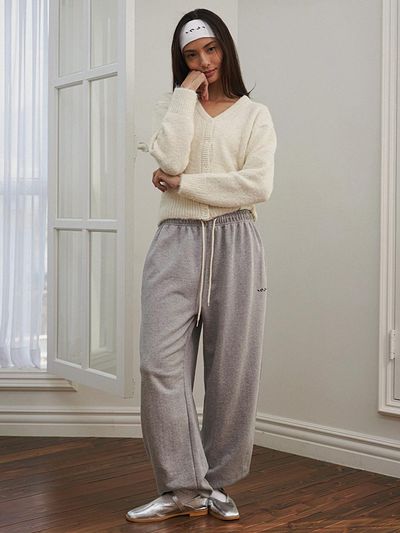 INJIACTIVE INJIACTIVE Wide Jogger Pants Gray