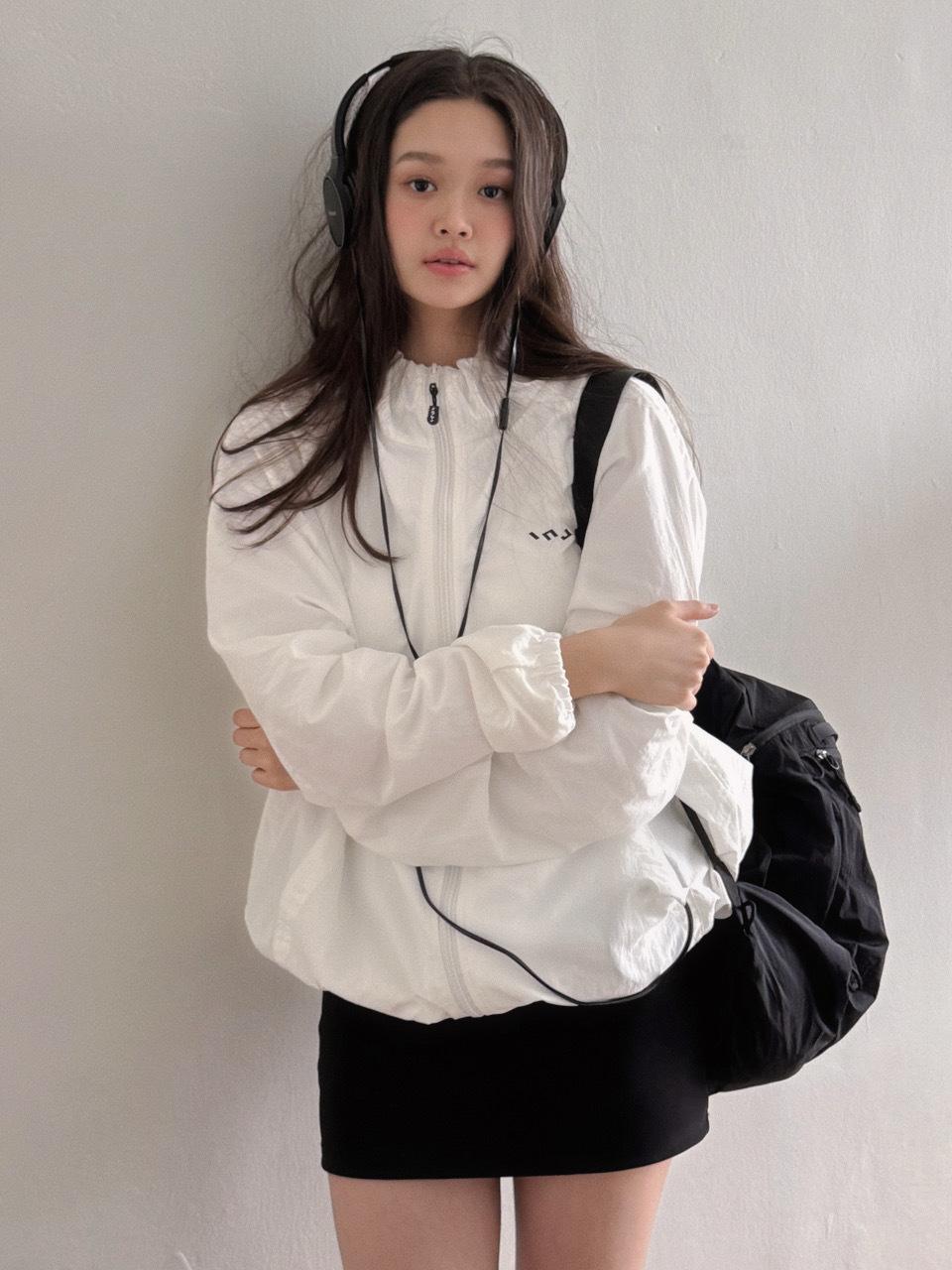 INJIACTIVE INZI Active Nylon Windbreaker [White]