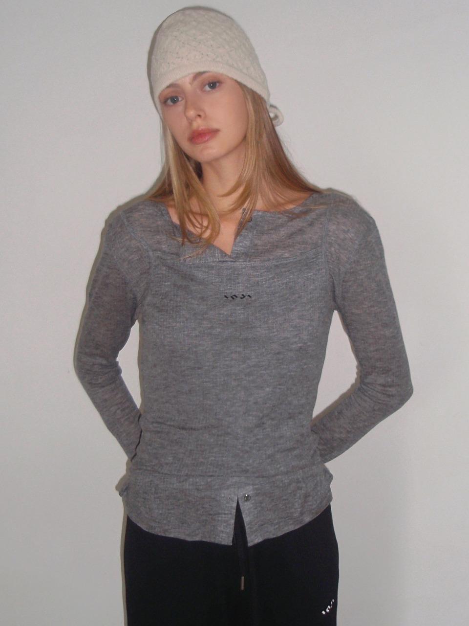 INJIACTIVE Layered Long sleeve top (set) Gray