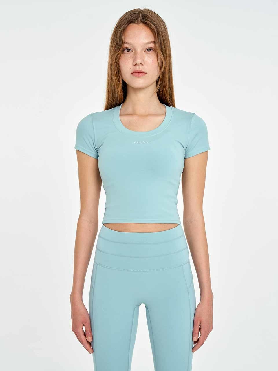 INJIACTIVE Low Scoop Crop Tee_ Mint