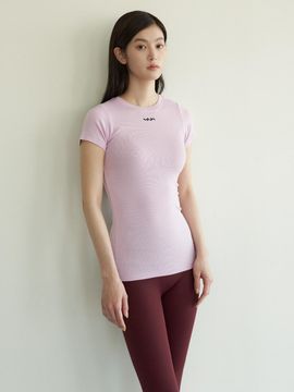 INJIACTIVE RIBBED SLIM TEE Lavender