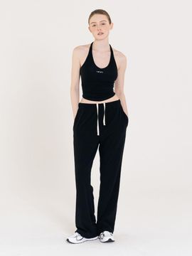 INJIACTIVE Semi-wide Pleats Banding Pants [Black]