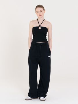 INJIACTIVE Semi Wide Logo Sweatpants [Black]