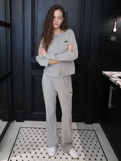 INJIACTIVE Small Logo Punching Sweatpants [Gray]
